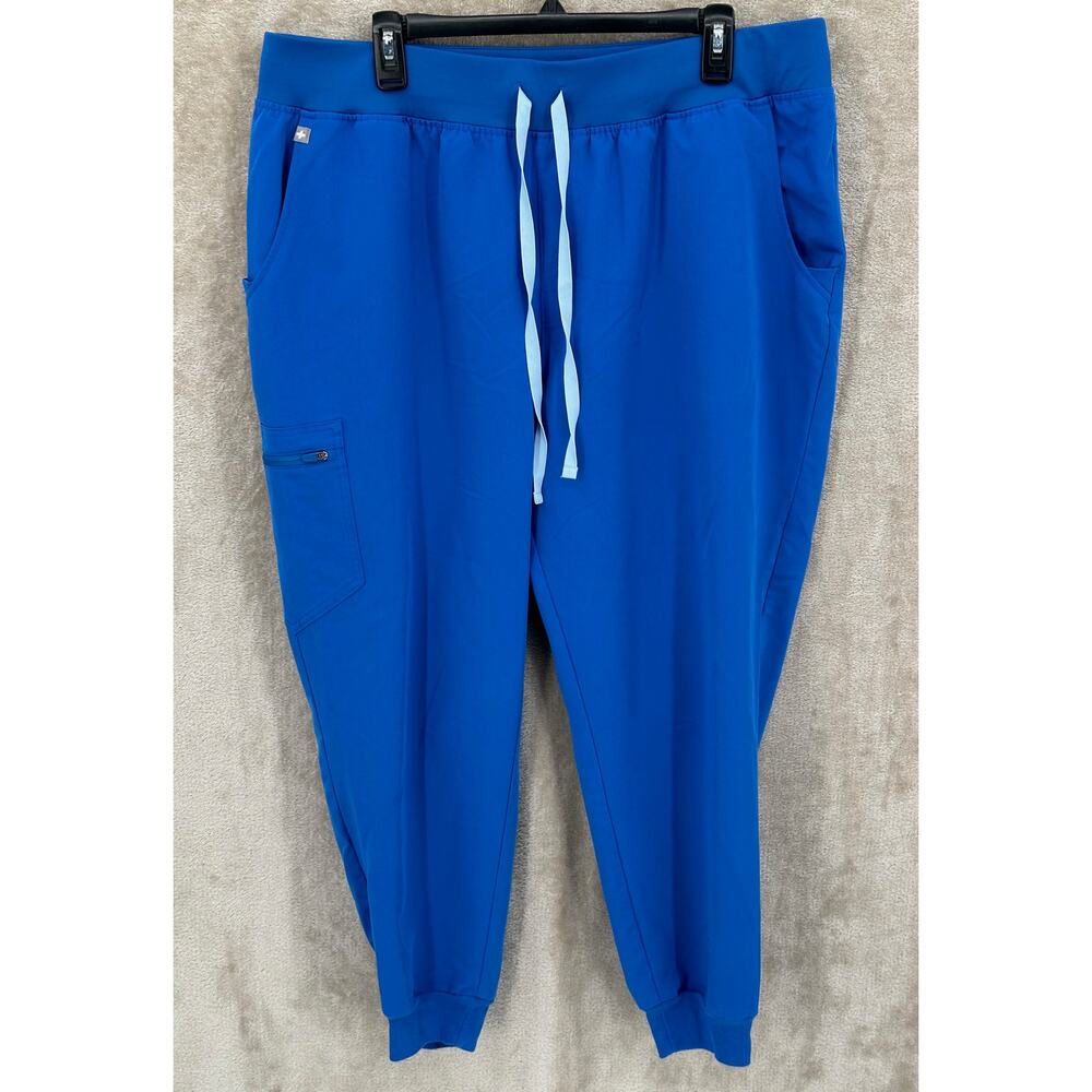 Figs Scrub Pants Womens 3XL Blue Zamora Jogger High Rise Stretch Nurse Doctor